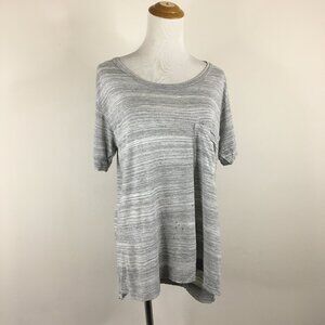 MADEWELL Round Neck Marled Gray One Pocket Short Sleeve Basic Tee Shirt